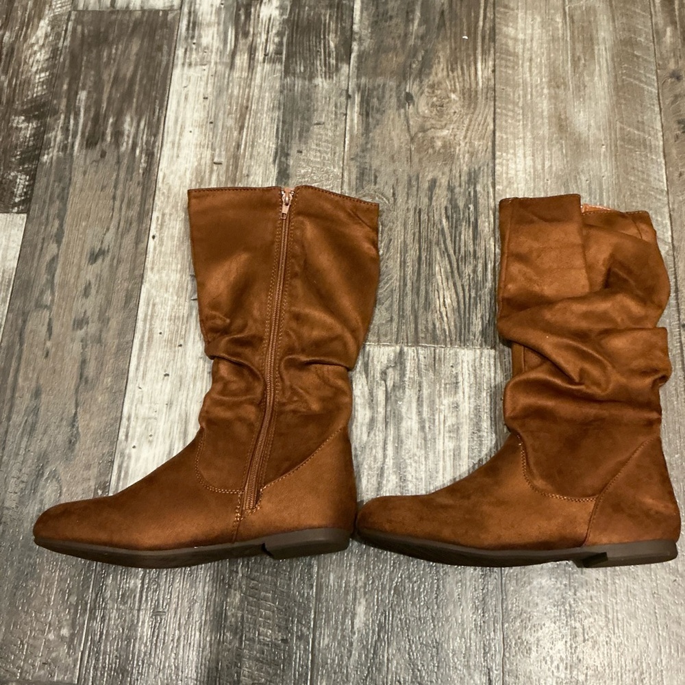 Brown Suede Slouch Boots EU Size 39=US Size 8 - Picture 2 of 9